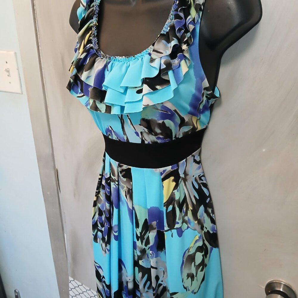 Candies Ruffled Neck Floral Dress - Picture 3 of 7